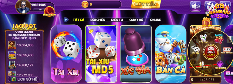 Người chơi nhấn vào biểu tượng hình tròn mini game